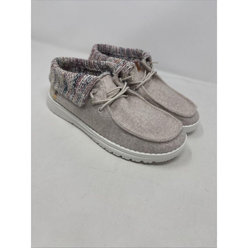 HEYDUDE Wendy Fold Baja Cream Multi Slip On Shoes Women’s Size 6 NWT
